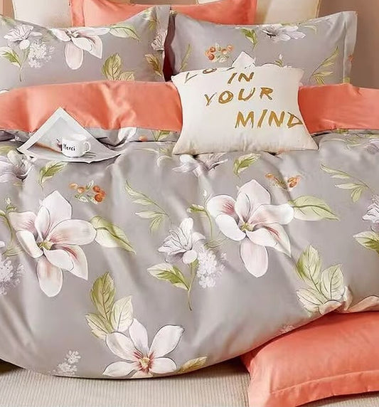 Amarante - Parure de lit 6 pièces, 100 % coton