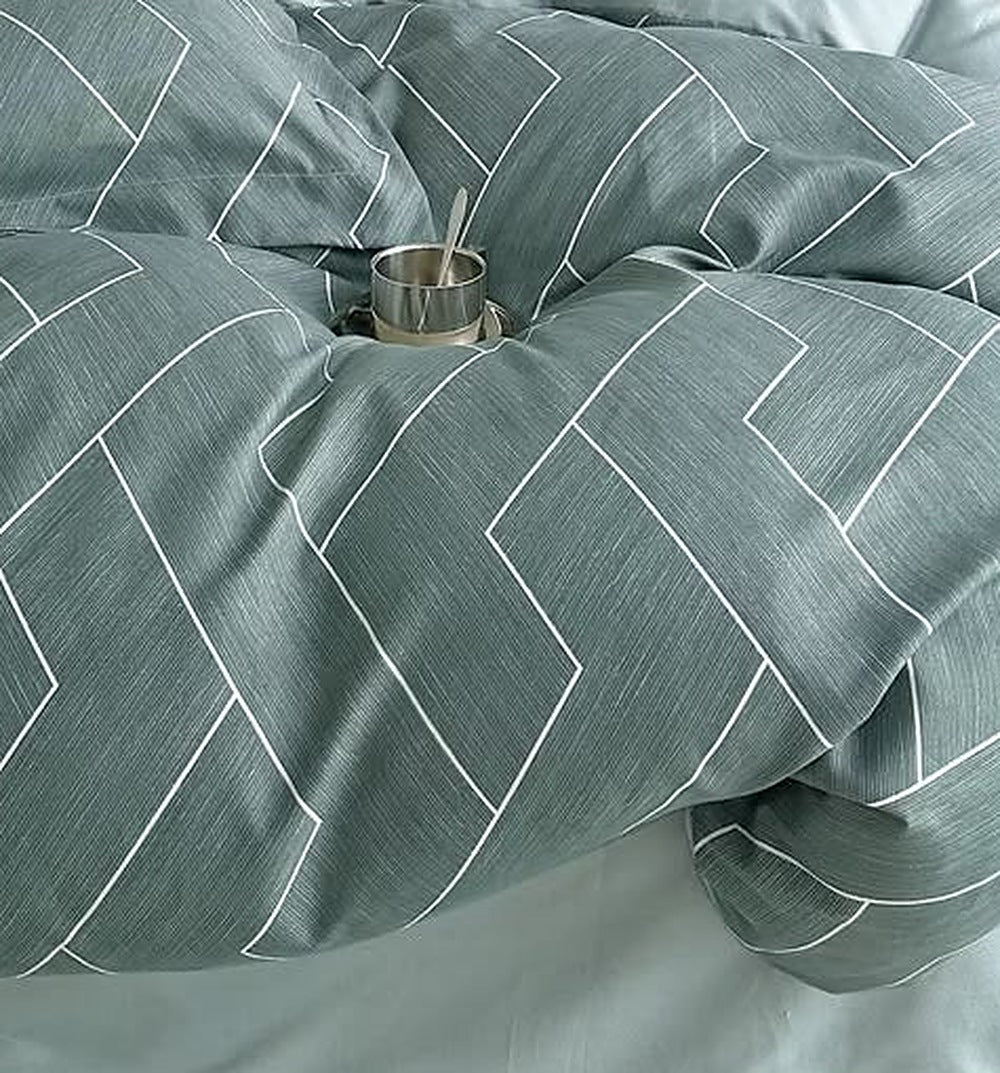 Céladon - Parure de lit 6 pièces, 100 % coton