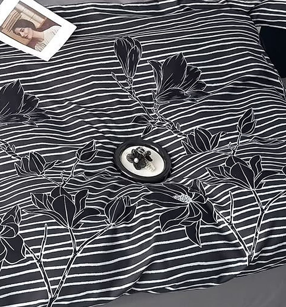 Ébène - Parure de lit 6 pièces, 100 % coton