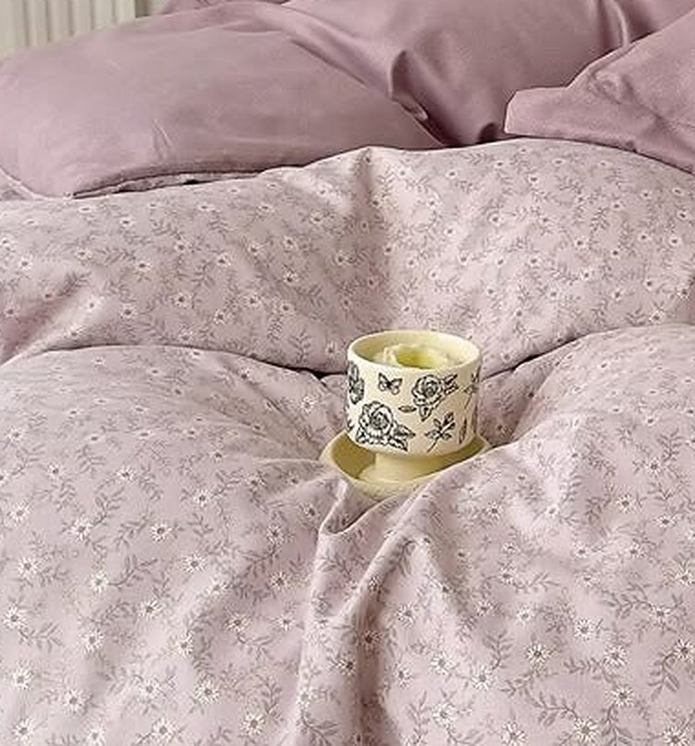 Orchidée - 6-teiliges Bettwäsche-Set, 100 % Baumwolle