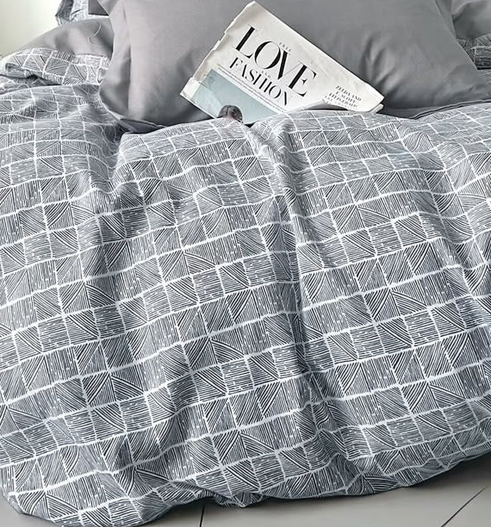 Damier - 6-teiliges Bettwäsche-Set, 100 % Baumwolle