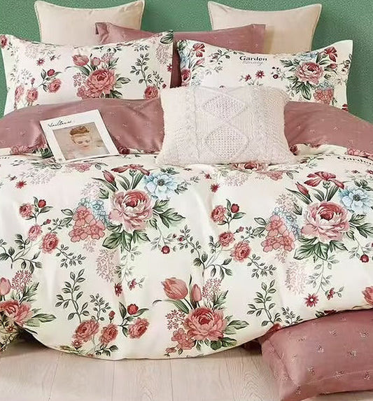 Coquelicot - Parure de lit 6 pièces, 100 % coton